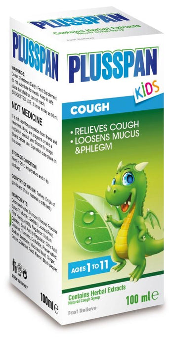 Ledapharma Plusspan Kids | Plantaardig Hoestsiroop voor Kinderen | Ondersteunt Luchtwegen & Ademhaling | 100 ml