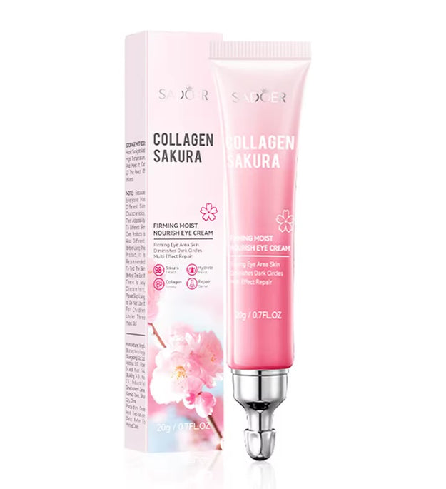 Sadoer Japan Collagen Sakura 20ml | Japanse Skincare | Eye Cream | Anti-Aging | Hydraterend | Verstevigend | Tegen Wallen & Donkere Kringen | Collageen Boost