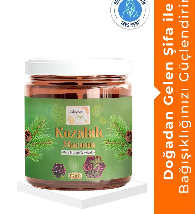 Organic Life - Kozalak Macunu - Dennenappelpasta 210g | HALAL | Ondersteund de luchtwegen | Rijk aan ijzers/magnesium