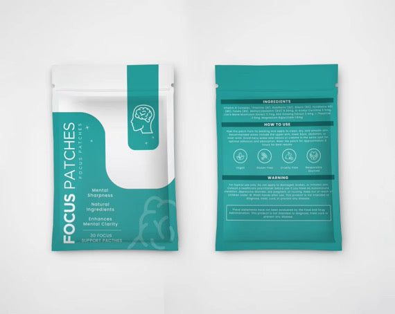 Focus Patches – 30 Pleisters | Natuurlijke Concentratie & Energie Booster | Met Ginseng, Vitamine B-complex, Lion’s Mane & Magnesium | Voor Mentale Focus & Productiviteit
