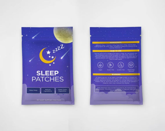 Sleep Patches – 30 Pleisters | Voor Diepe Slaap & Ontspanning | Met Melatonine, Valeriaan, Lavendelolie, Magnesium, GABA & Theanine | Natuurlijke Slaaphulp | Maandpakket 30 Pleisters | TTS Technologie