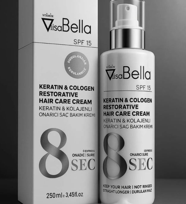 Lisa Bella 8 Sec Keratin & Collagen Restorative Hair Care Cream – SPF 15 – 250ml