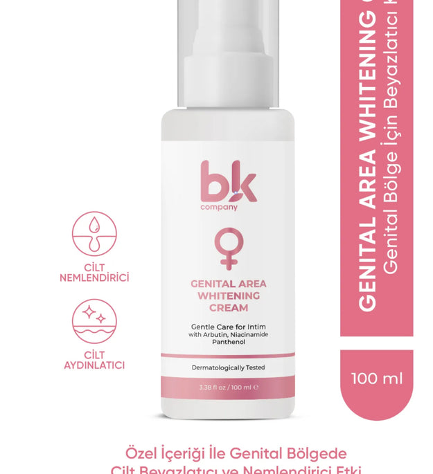 BK Genitale Gebiedsverhelderende Crème – 100 ml | Voor Intieme Verzorging, Hydratatie & Huidverheldering | Intiem whitening bleken