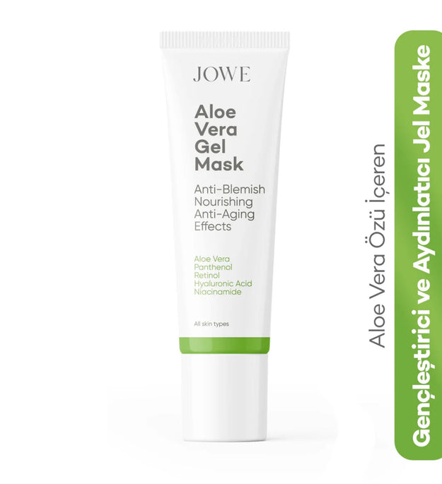 Jowe Aloe Vera Gel Masker | Verjongende & Verhelderende Gezichtsmasker | Hydraterend & Kalmerend | Voor Stralende Huid | 40 ml