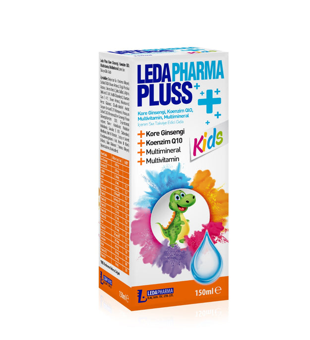 Ledapharma Pluss Kids 150 ml – Multivitamine & Mineralensiroop met Ginseng en CoQ10 voor Kinderen | Çocuk vitamin şurubu
