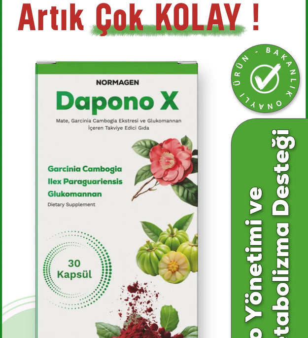 Normagen Dapono X – High‑Strength Metabolisme & Kilo‑Management Supplement – Garcinia, Mate, Glucomannan – Vetverbranding & Appetijtremmer – 60 Capsules