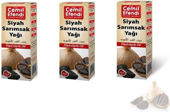 Black Garlic Oil - Zwarte knoflookolie 3x - 3 Flesjes Zwarte Knoflookolie - Zeldzaam Product - Hoog in Antioxidanten - Helpt bij Haaruitval-Haarverlies - Voor om te mixen in uw shampoo - Voor een glanzende Huid - 3 X 20ML