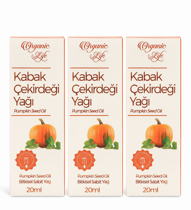 Organic Life Pumpkin Seed Oil – 3x20ml | 100% Koudgeperste Pompoenpitolie voor Haar, Huid & Gezondheid