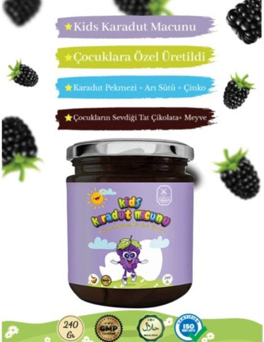 Phytopharma Kids Dut Pekmezi Ot Macunu - 240GR | Çocuklar İçin Vitamin ve Mineralli Bitkisel Macun! Çocuklarda büyüme atağına yardımcı olur | Karadut Pekmezi | Arı sütü