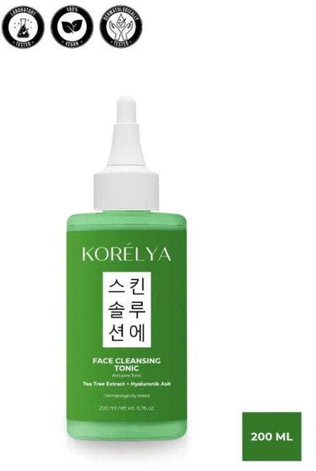 Korelya - Gezichtsreiniging Tonic 200 (ml.)| Reinigt tot diep in je huid - Tea Tree Extract & hyaluronzuur