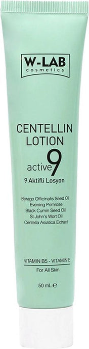 W-Lab - Centellin Losyon 50 (ml.) | 9 Etkin Madde | Pigment lekeleri, akne, gül hastalığı, çatlaklar konusunda yardımcı olur