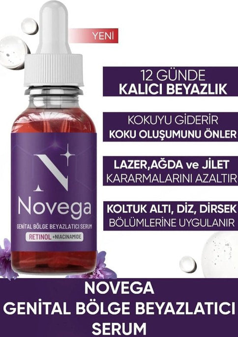 Novega - Genital bölge beyazlatıcı 30 (ml.) | Anal Ağartıcı - Vajinal Ağartıcı Serum | retinol + kolajen + niasinamid ile