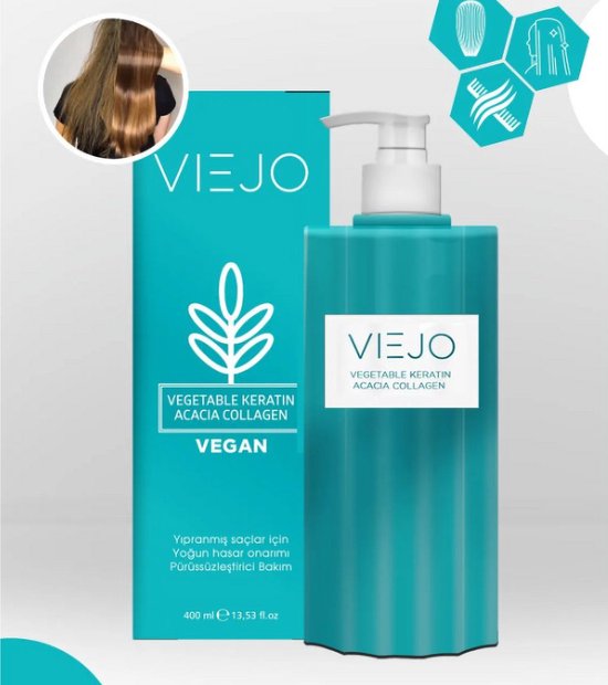 Viejo Keratin - Bitkisel Keratin 400 (ml.)| Hasarlı, donuk saçlar için Vegan Keratin bakımı