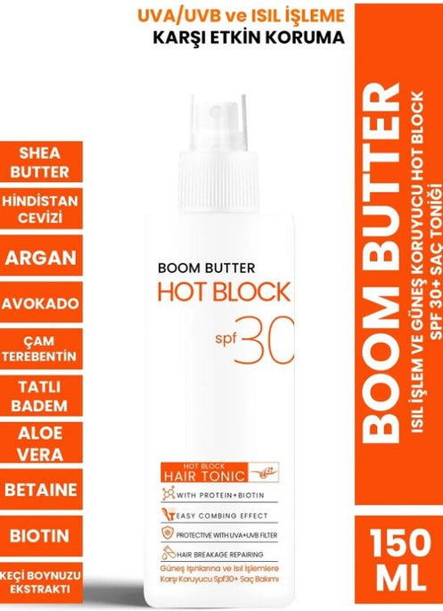 Boom Butter - Biotin ve Saç Proteini İçeren Sıcak Blok Saç Toniği 150 (ml.)