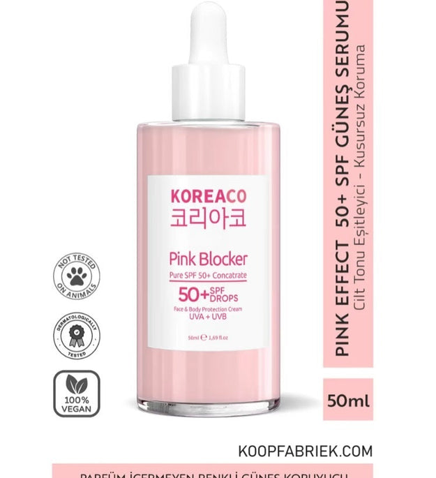 Koreaco - Pembe Engelleyici 50 (ml.) | Yüksek UVB+UVA korumasına sahip güneş serumu