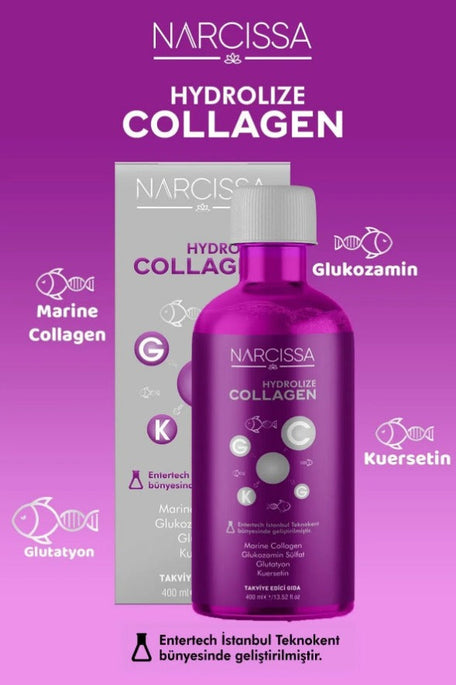 Narcissa - Kolajen (Kolajen) 400 (ml.) | Sıkı bir cilde sahip olun | Eklem bakımına yardımcı olur | Yaşlanma Karşıtı Etki | Cildinizin elastikiyetine yardımcı olur