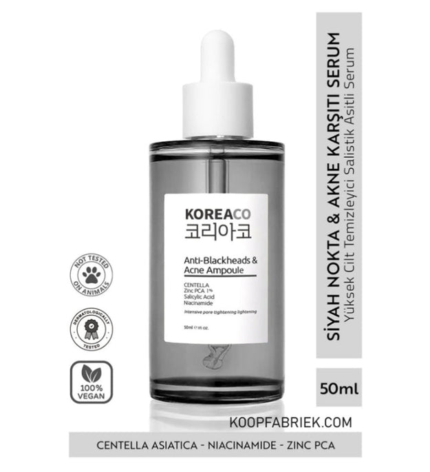 Koreaco - Siyah Nokta ve Akne Karşıtı Ampul 50 (ml.) | Siyah Nokta Karşıtı Akne Ampulü
