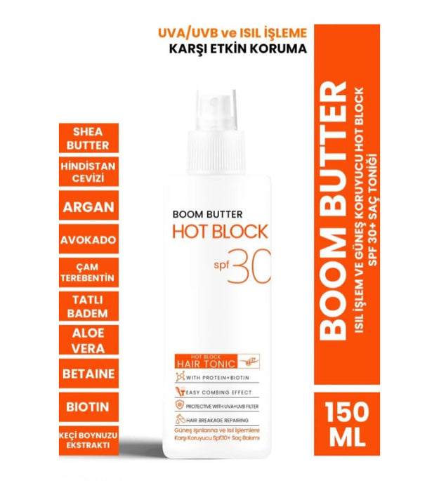 Boom Butter - Biotin ve Saç Proteini İçeren Sıcak Blok Saç Toniği 150 (ml.)