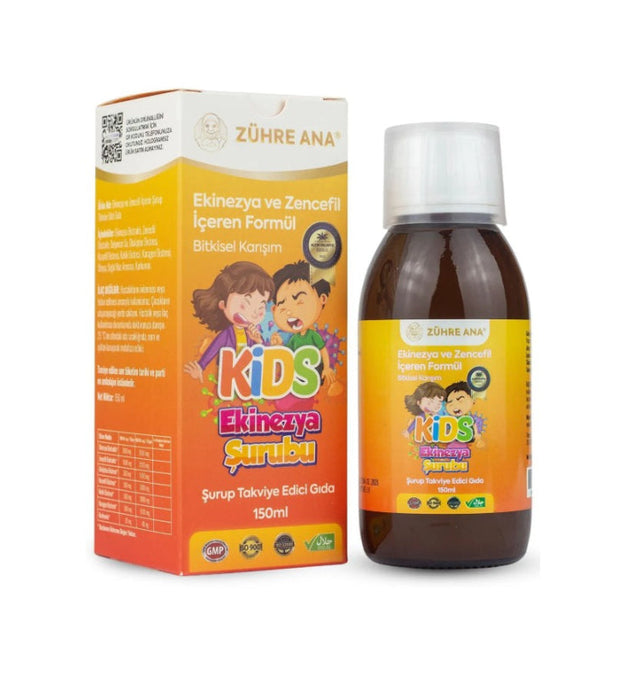 Zühre Ana - Çocuklar İçin Öksürük Şurubu 150 (ml.) | Ekinezya ve zencefilli şurup