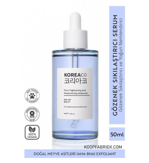 Koreaco - Gözenek Sıkılaştırıcı Ve Nemlendirici Ampul 50 (ml.) | AHA & BHA Canlandırıcı & Gözenek Sıkılaştırıcı & Nemlendirici