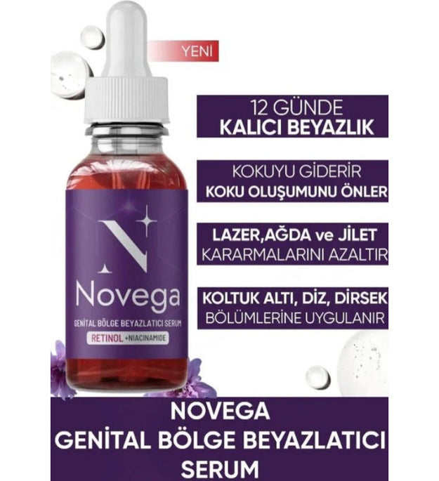 Novega - Genital bölge beyazlatıcı 30 (ml.) | Anal Ağartıcı - Vajinal Ağartıcı Serum | retinol + kolajen + niasinamid ile