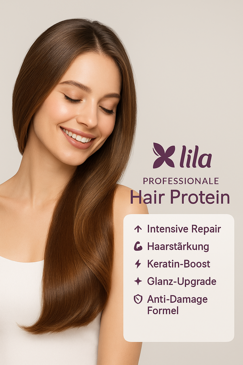 Lila Hair Protein 100 g – Intensieve Haarreparatie ⚡ | Keratine-Boost | Diepverzorging | Glans & Sterkte ✨ | Anti-Schade Formule