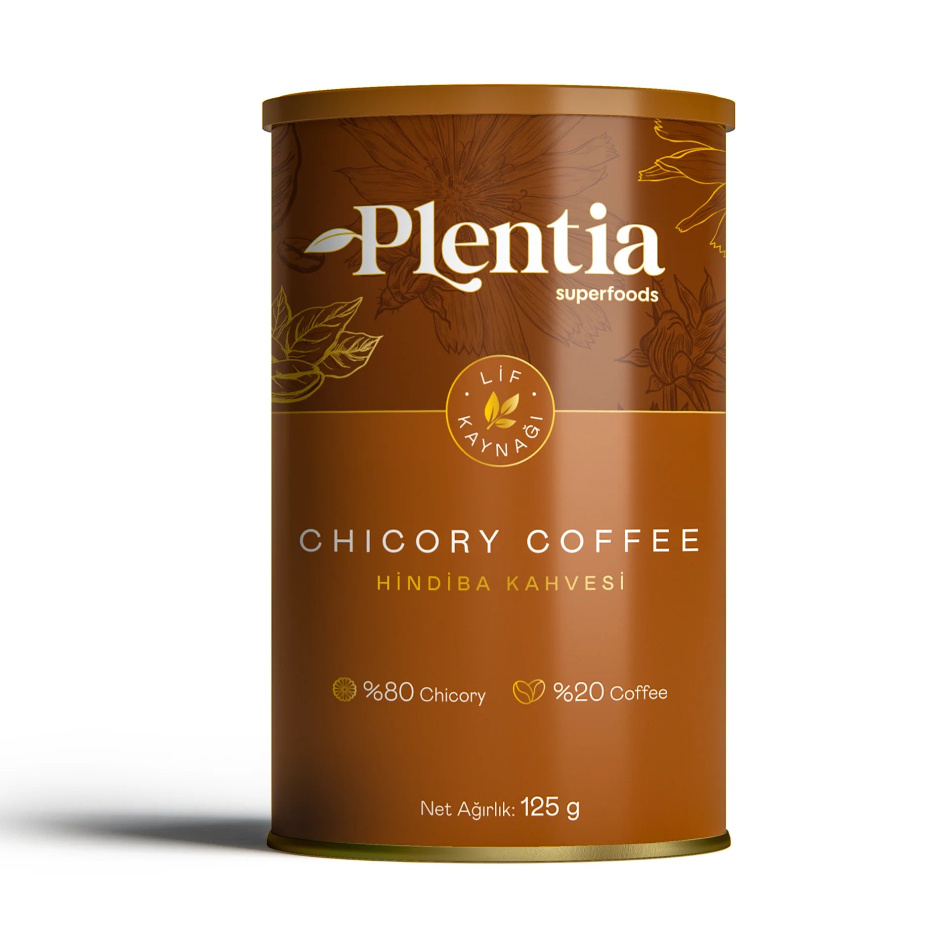 Plentia Cichorei Koffie 125g – Hindiba Kahvesi Prebiotisch, Glutenvrij, Vegan – Verlaagd Cafeïnegehalte | Verlaagt Oedeem
