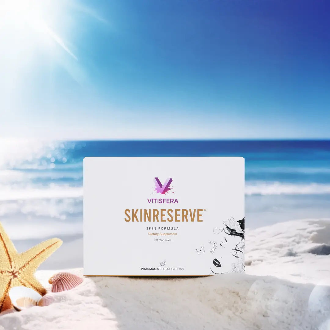 Vitisfera SkinReserve – Anti-Aging Formula met Biotine, Vitamine A, Zink & Saw Palmetto – High Effective Research-Based Skin Supplement – 30 Capsules