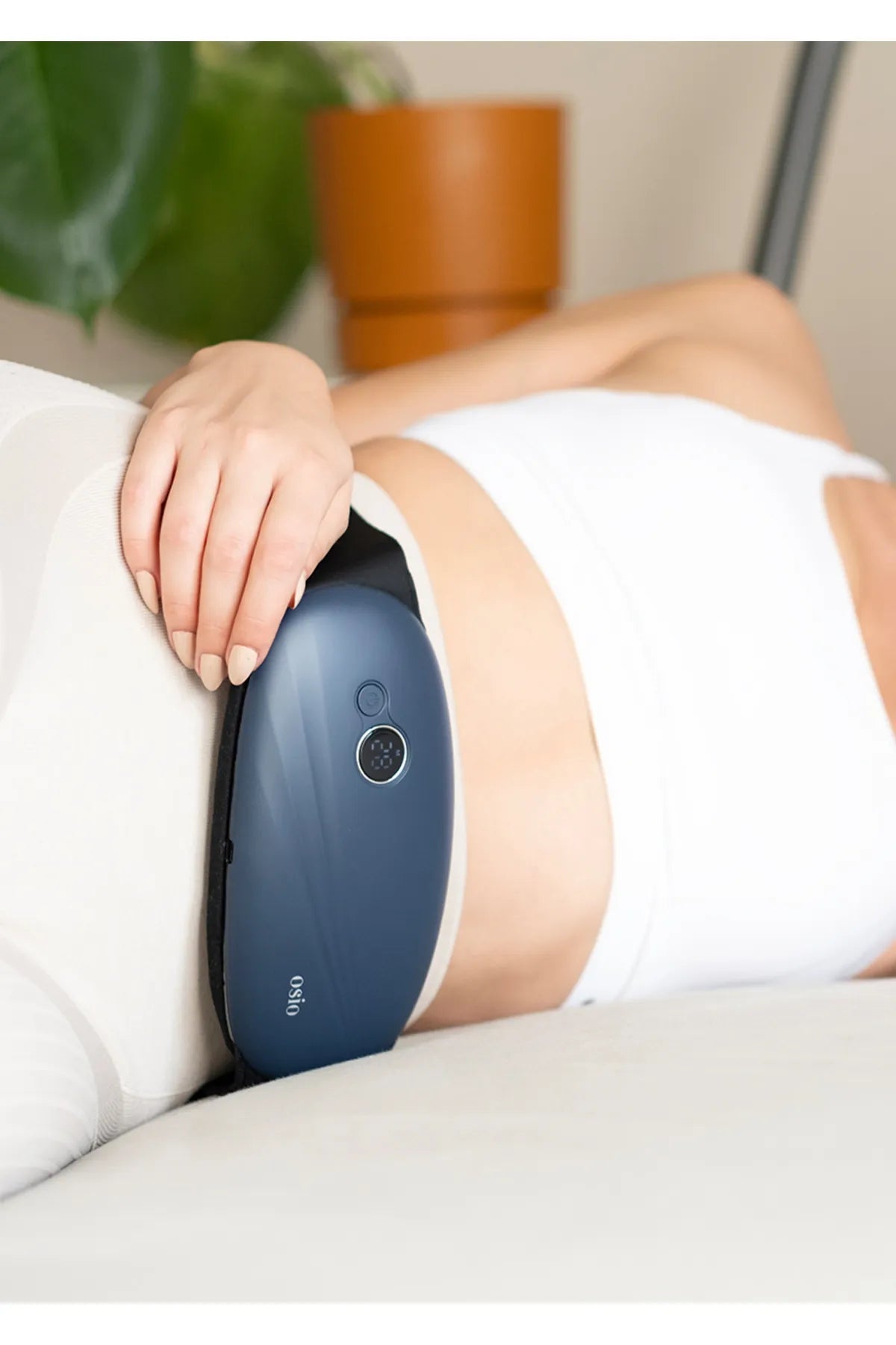 Osio Painless | Oplaadbare Warmteband voor Menstruatiepijn | Regelpijn Verlichting | Draagbare Buikband | Warmte & Trilling | Herbruikbaar | Discreet Comfort | Dames Gezondheid | Menstruatiekrampen | USB-oplaadbaar