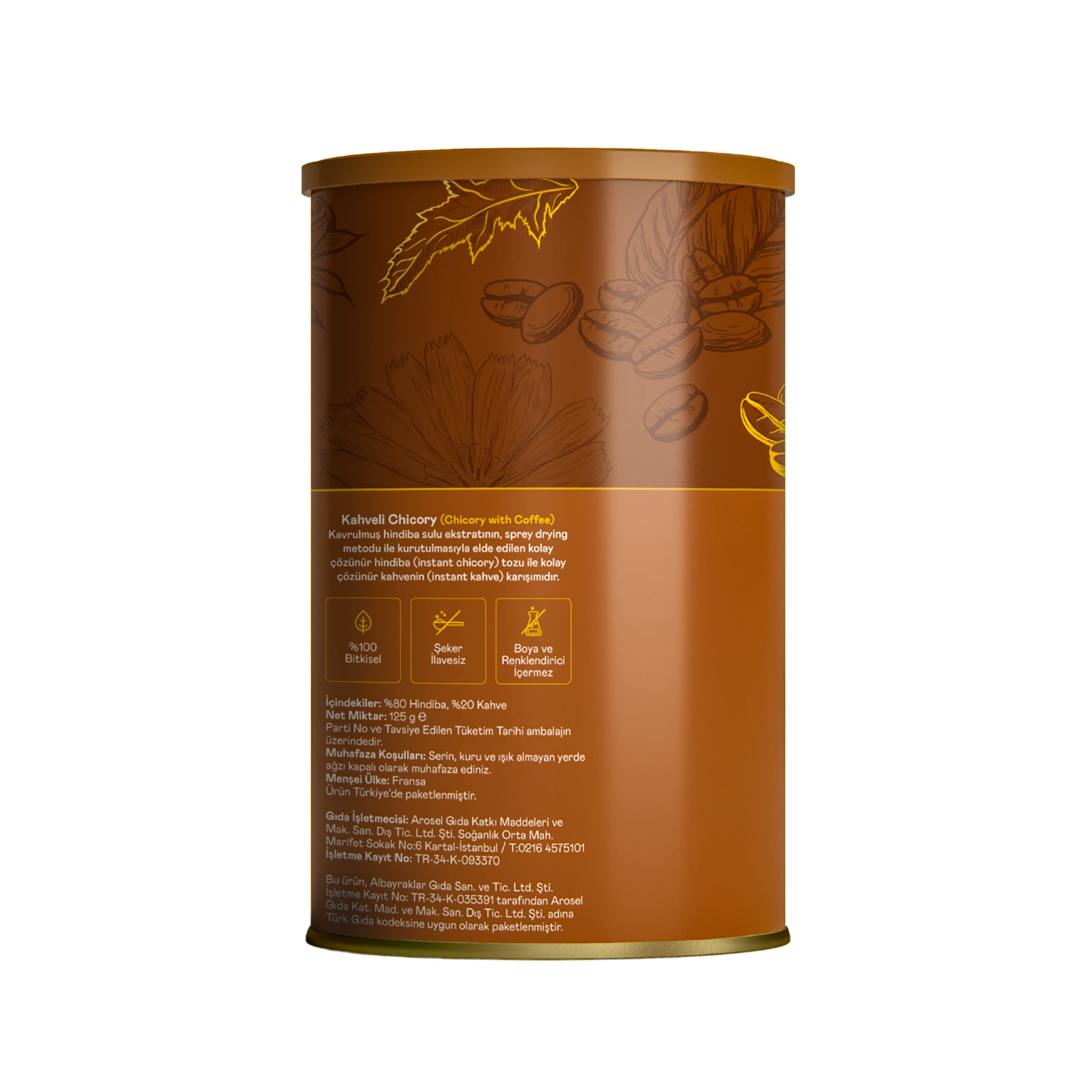 Plentia Cichorei Koffie 125g – Hindiba Kahvesi Prebiotisch, Glutenvrij, Vegan – Verlaagd Cafeïnegehalte | Verlaagt Oedeem