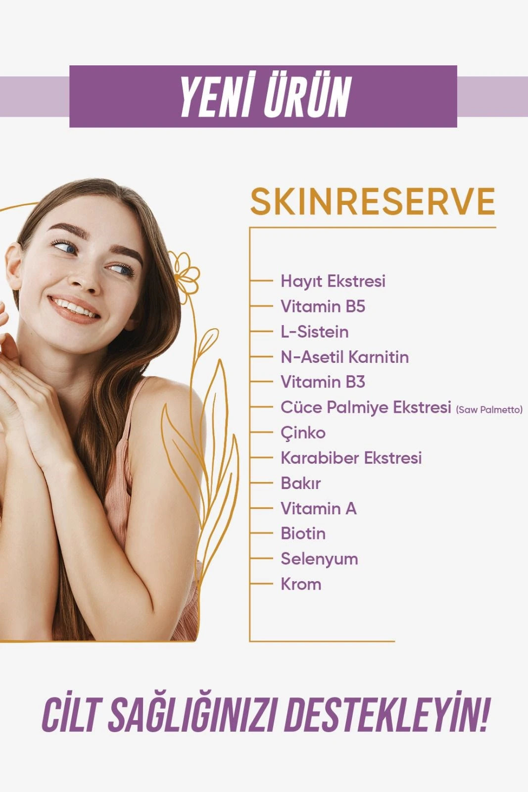 Vitisfera SkinReserve – Anti-Aging Formula met Biotine, Vitamine A, Zink & Saw Palmetto – High Effective Research-Based Skin Supplement – 30 Capsules