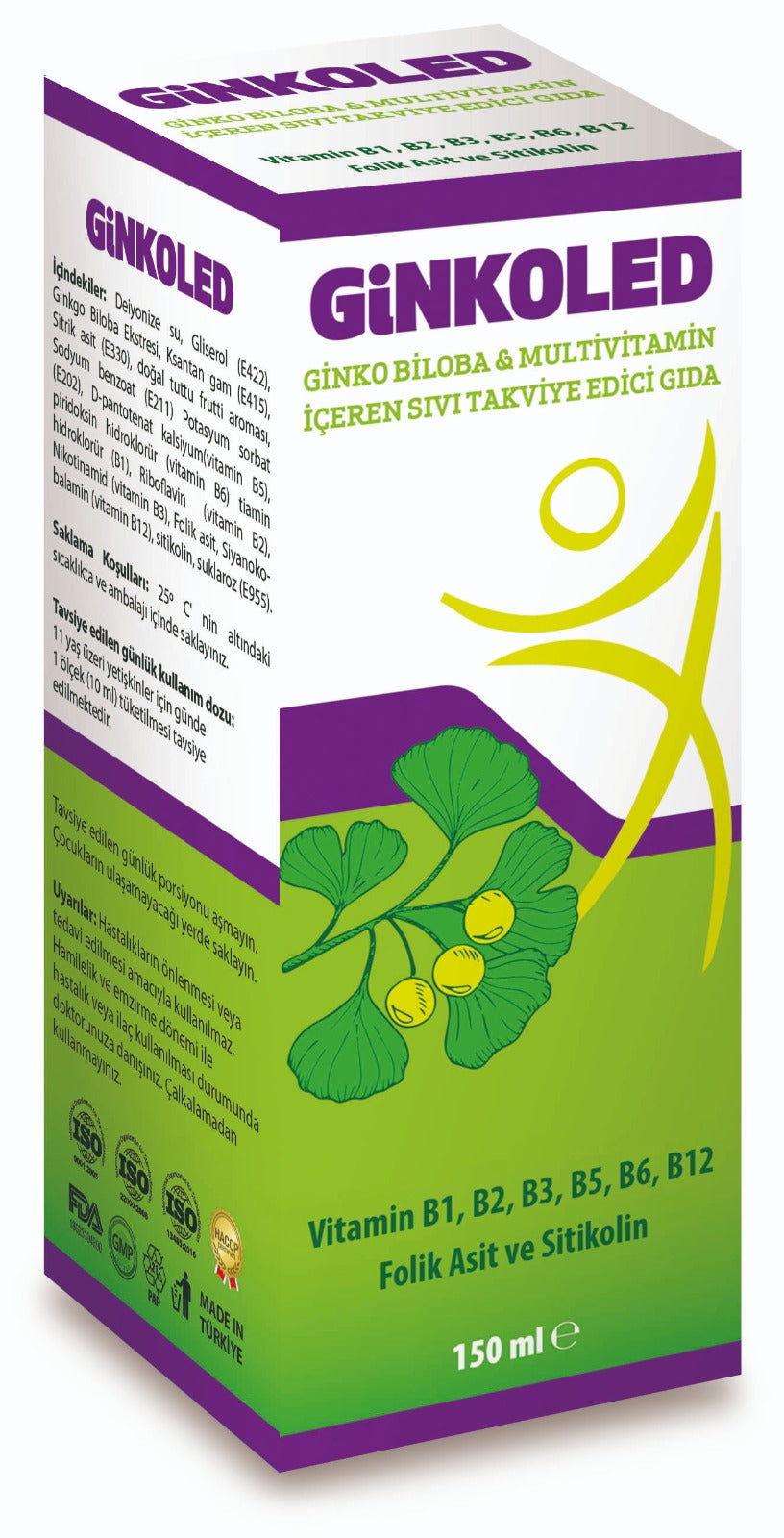 Ledapharma Ginkoled | Ginkgo Biloba Supplement | Cognitieve Ondersteuning | Energie & Geheugen | 150 ml Siroop / 30 Tabletten