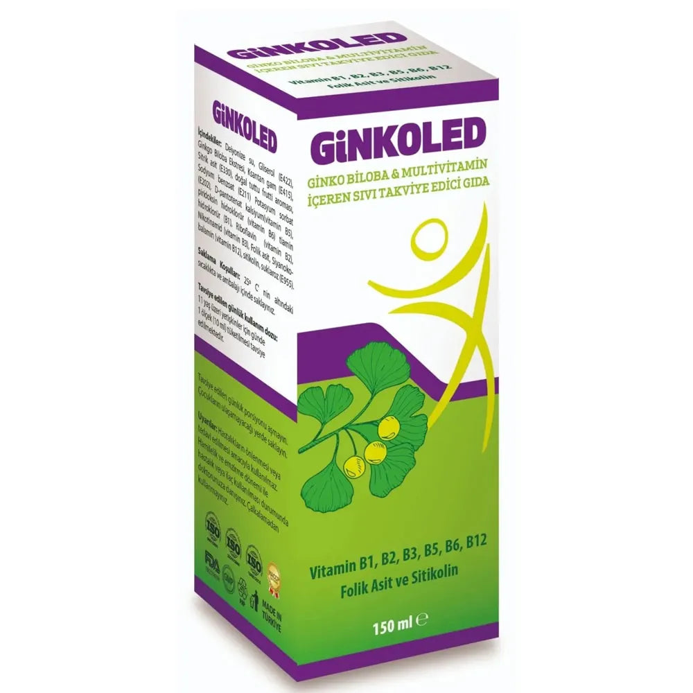 Ledapharma Ginkoled | Ginkgo Biloba Supplement | Cognitieve Ondersteuning | Energie & Geheugen | 150 ml Siroop / 30 Tabletten