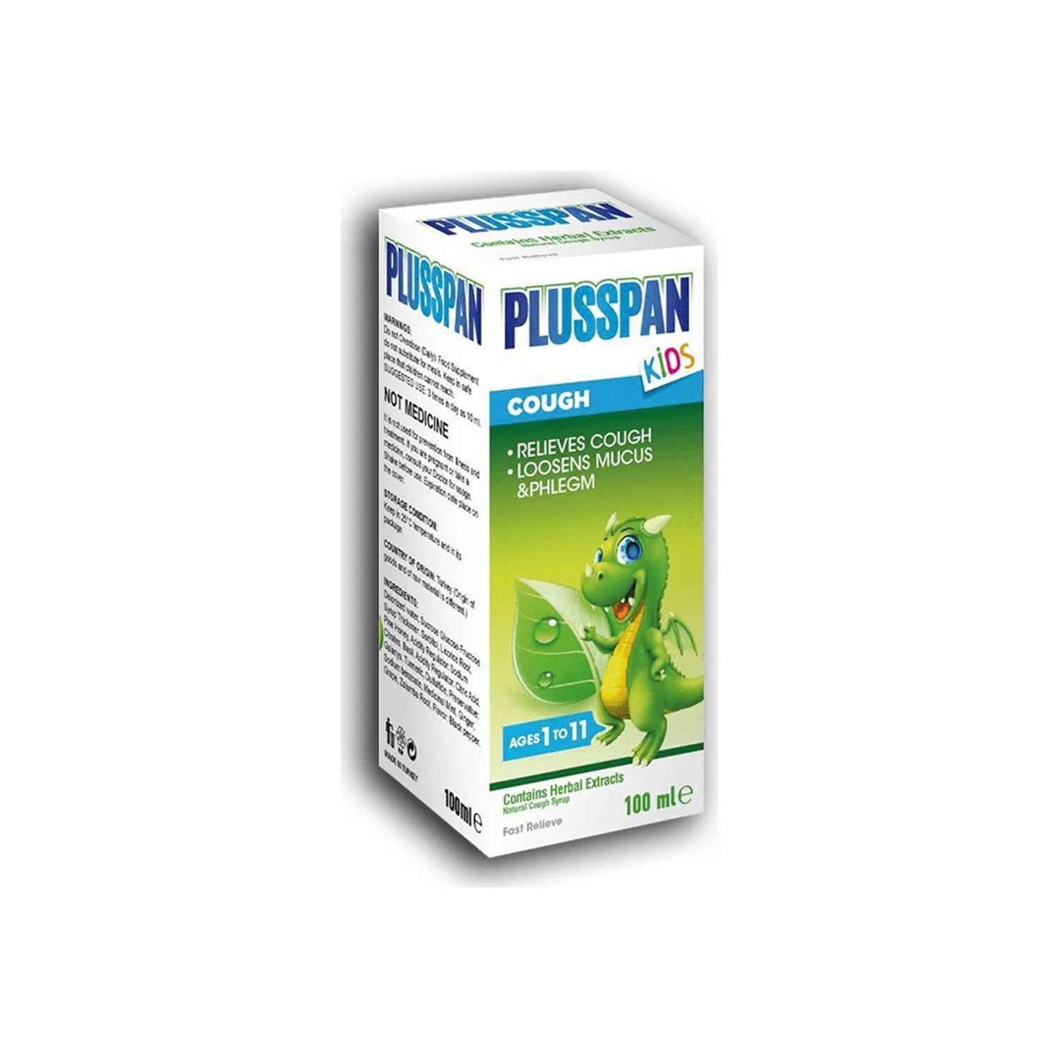Ledapharma Plusspan Kids | Plantaardig Hoestsiroop voor Kinderen | Ondersteunt Luchtwegen & Ademhaling | 100 ml
