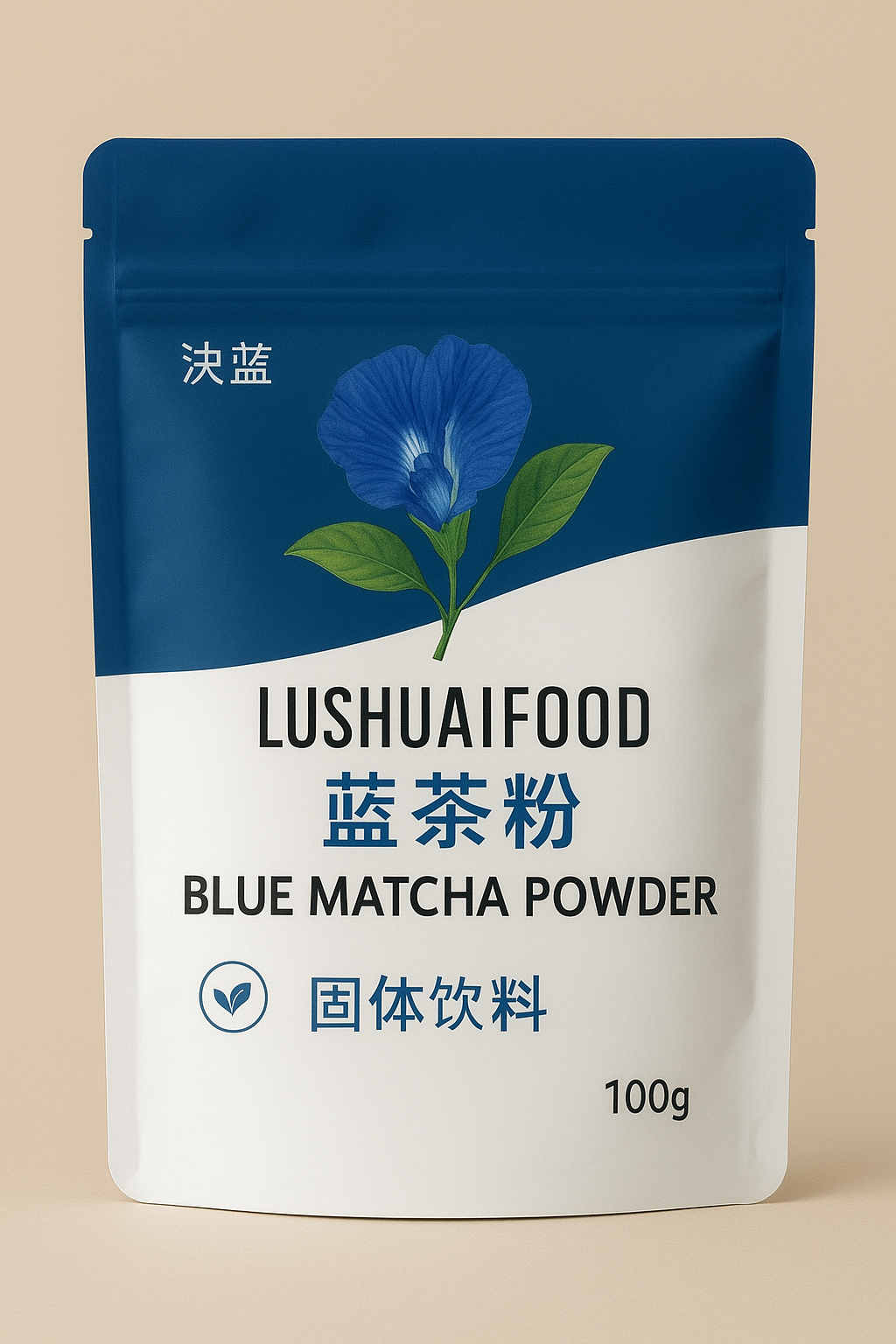 LUSHUAIFOOD Blue Matcha Powder 100 g | Butterfly Pea Flower | Natural Blue Superfood | Antioxidant Rich | Latte & Smoothie Grade | 100% Pure