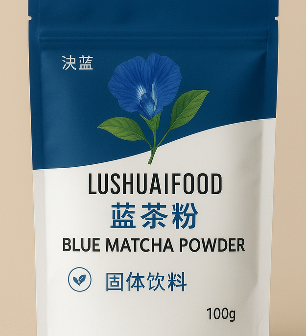 LUSHUAIFOOD Blue Matcha Powder 100 g | Butterfly Pea Flower | Natural Blue Superfood | Antioxidant Rich | Latte & Smoothie Grade | 100% Pure