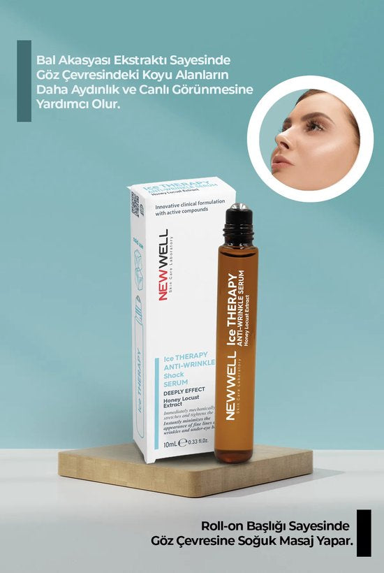 New Well - Ice Effect Anti Rimpel & Wallen Roller 10 (ml.) | Shock Therapy ijs behandeling roller Sterke formule tegen rimpels op het gezicht