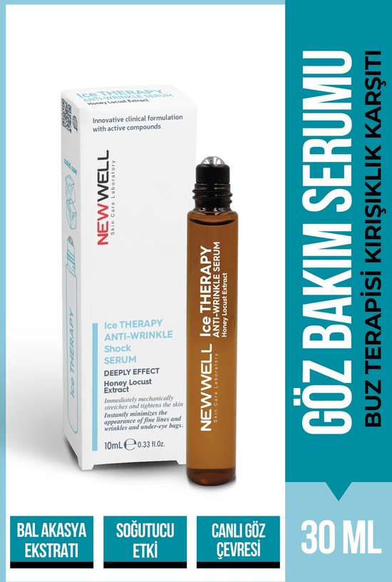 New Well - Ice Effect Anti Rimpel & Wallen Roller 10 (ml.) | Shock Therapy ijs behandeling roller Sterke formule tegen rimpels op het gezicht