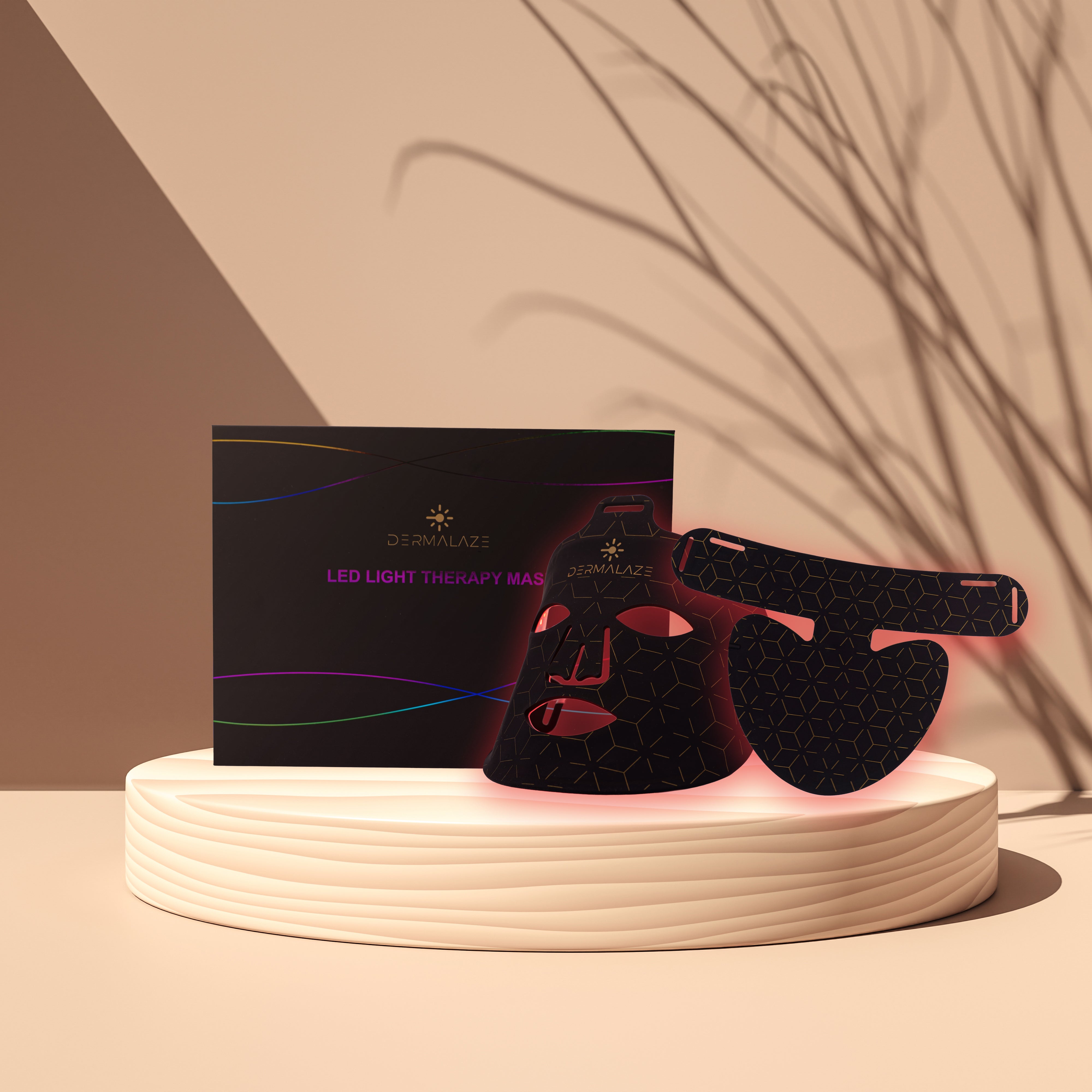 Dermalaze LED Gezichts- & Nekmasker – Zwart