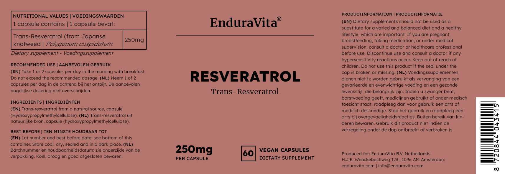 Resveratrol capsules 250mg