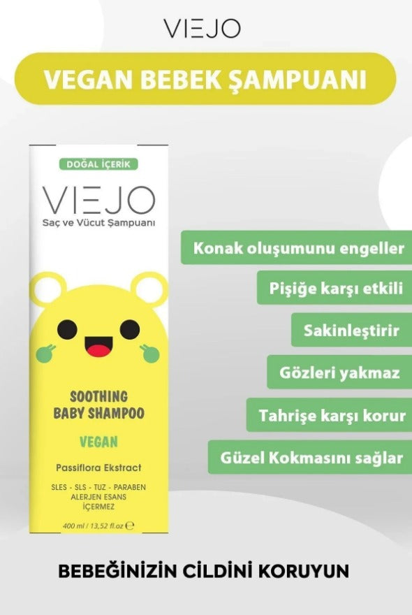Viejo - Kalmerende Babyshampoo 400 (ml.) | Babyshampoo met Veganistische Ingrediënten