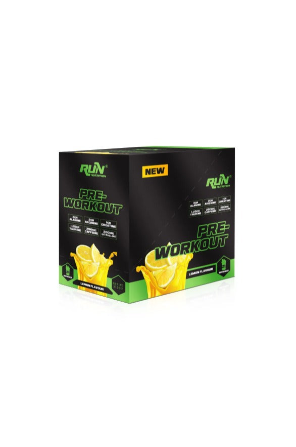 Run Nutrition - Pre-Workout 21 sachets 210 (gr.) | Citroensmaak - Wegwerpverpakkingen
